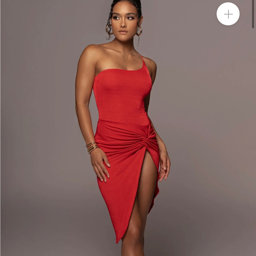 JLUX LABEL red new flame slinky skirt set size medium